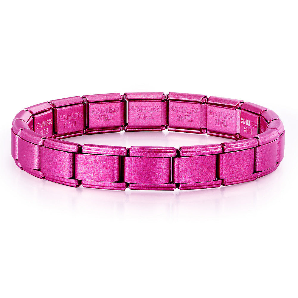 Wholesale Italian charm bracelet 9 facial mask DIY splicing removable stainless steel com posable bracelet