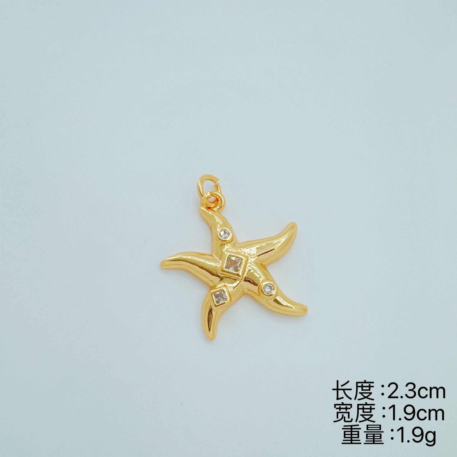 Wholesale Gold Plated Copper Starfish Zircon Necklace Trendy Fashion Accessory