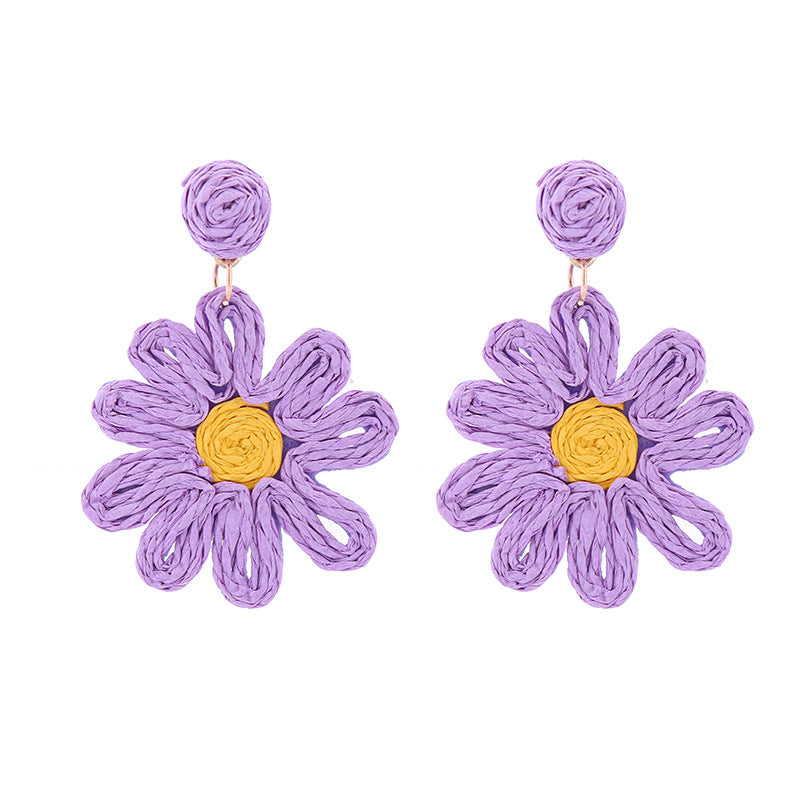 Wholesale Bohemian Handwoven Flower Earrings ACC-ES-CT028