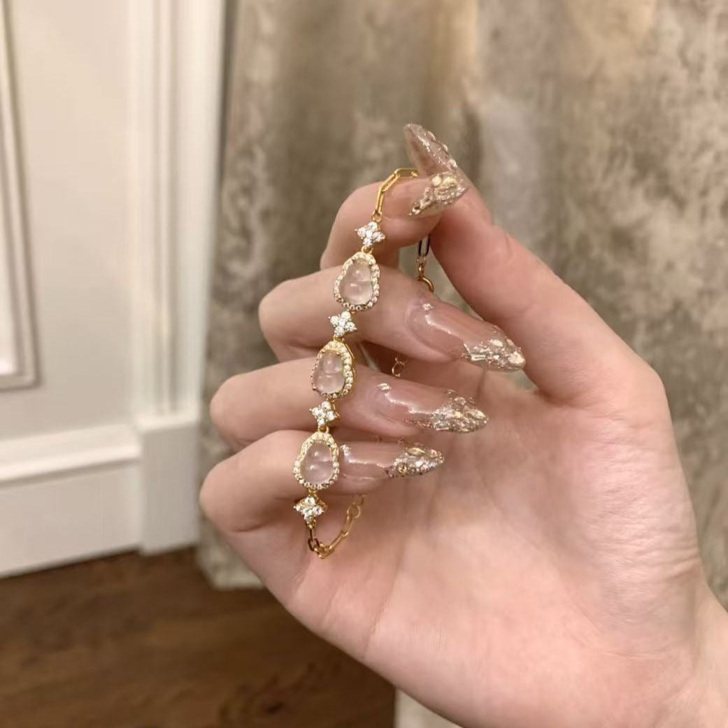 Wholesale Zinc Alloy Gourd Rhinestone Bracelet New Chinese Style Jewelry Gift for Women