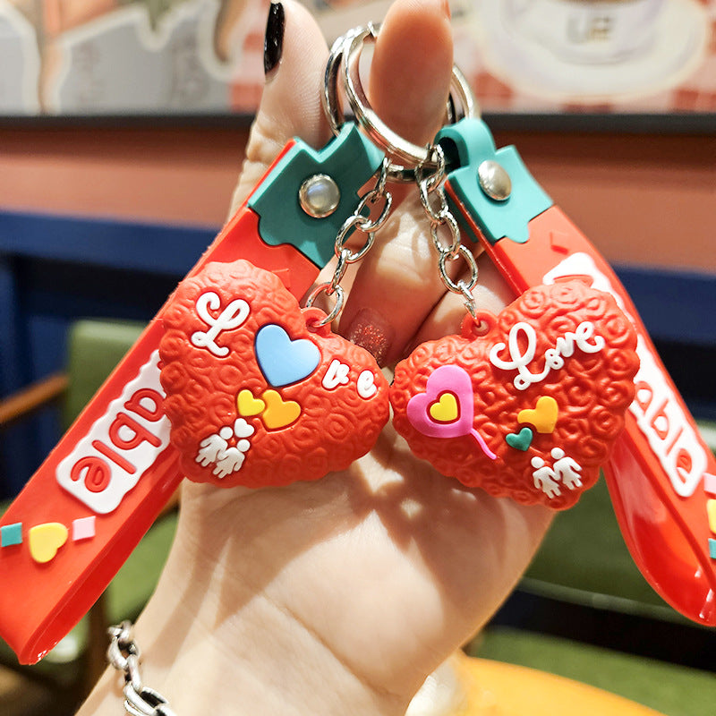 Wholesale Cartoon Heart PVC Soft Glue Keychains Cute Keychain ACC-KC-YiZhuo002