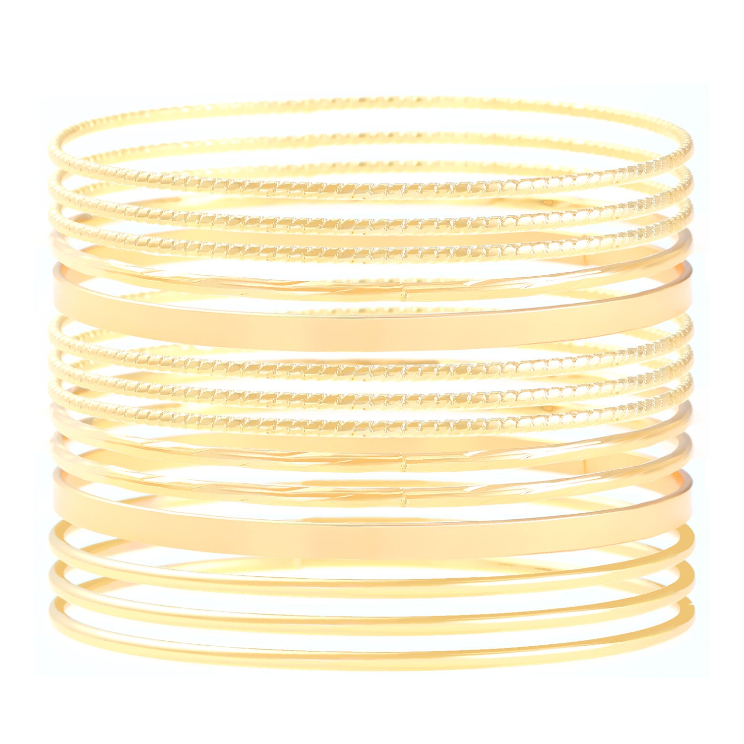 Wholesale Ethnic-Style Alloy Hand Jewelry Vintage Wide-Band Bracelet Layered Bracelet Set Gold Plated Bracelet