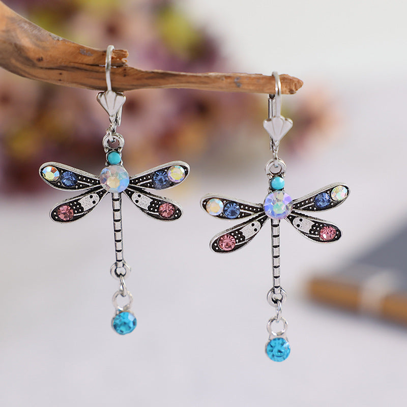 Wholesale long simple colored diamond earrings