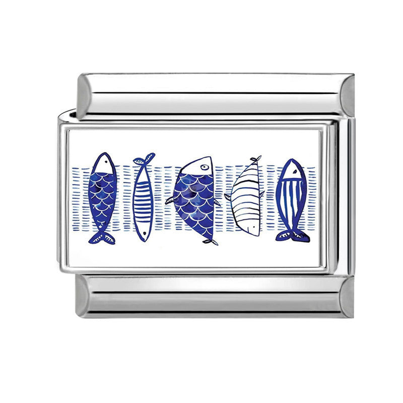 Wholesale  9mm Italian Charm Starter Bracelets DIY square Single Section Creative Stainless Steel Composable Bracelet