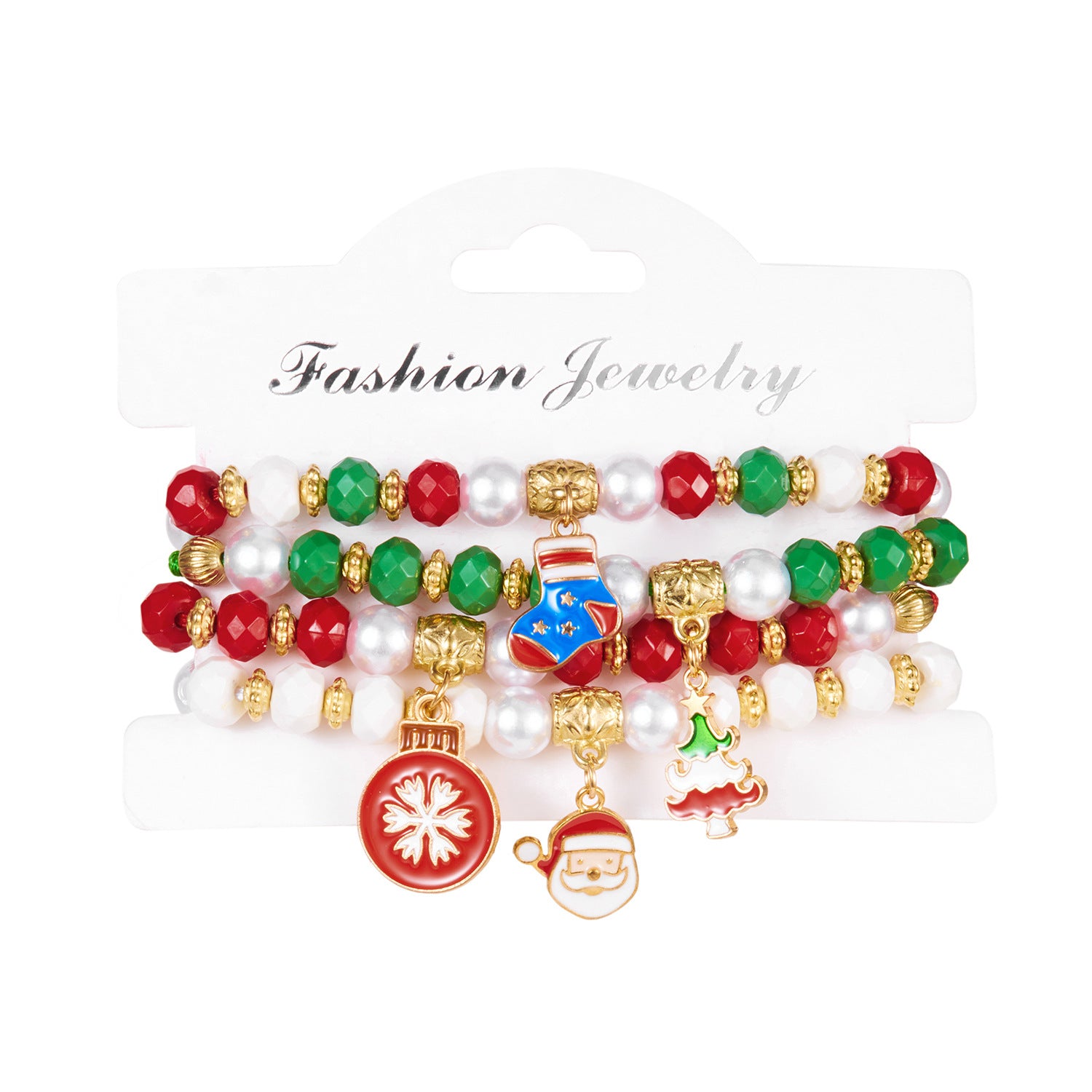 Insieme all'ingrosso del braccialetto del strass in rilievo variopinto di giorno di Natale