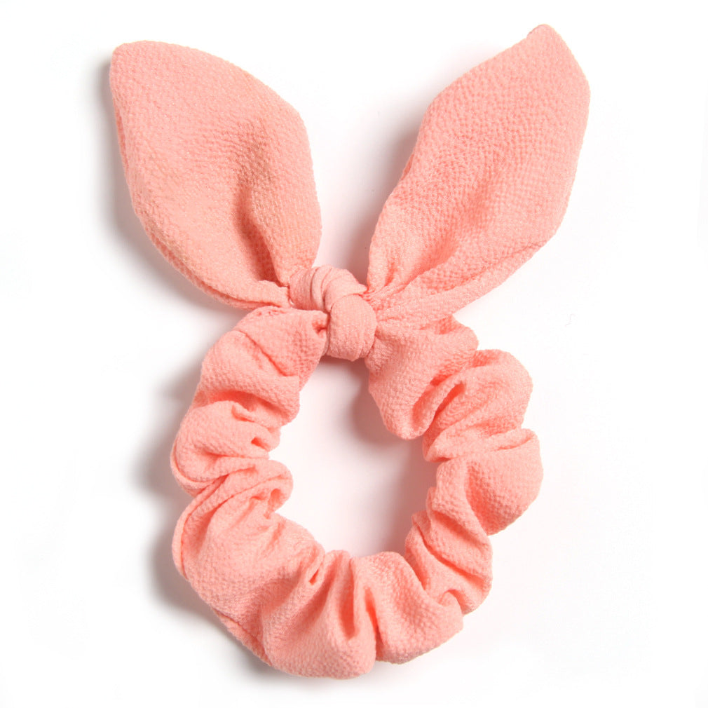 Wholesale Solid color fabric rabbit ear hair ring cute girl hair accessorie