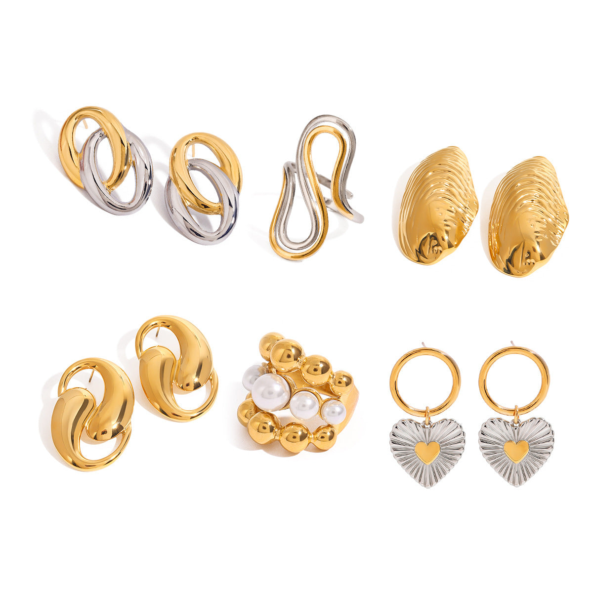 Wholesale stainless steel earrings  light luxury high-end color matching earrings