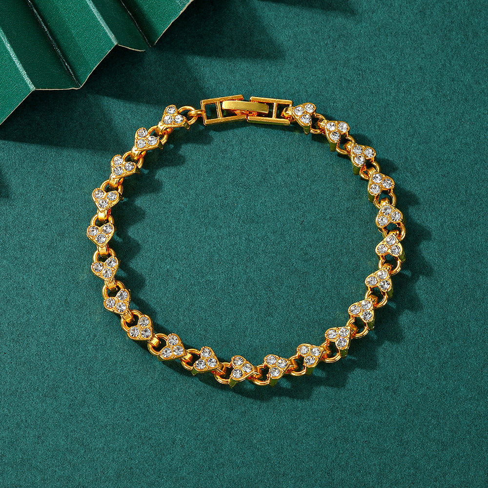 Wholesale Electroplated Alloy Roman Chain Bracelet Gold,  Fashion Jewelry Accessory for Resale