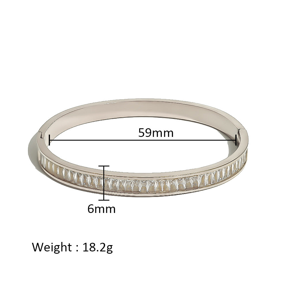 Wholesale Stainless Steel 18K Gold Plated Geometric Star Flower Zircon Bracelet