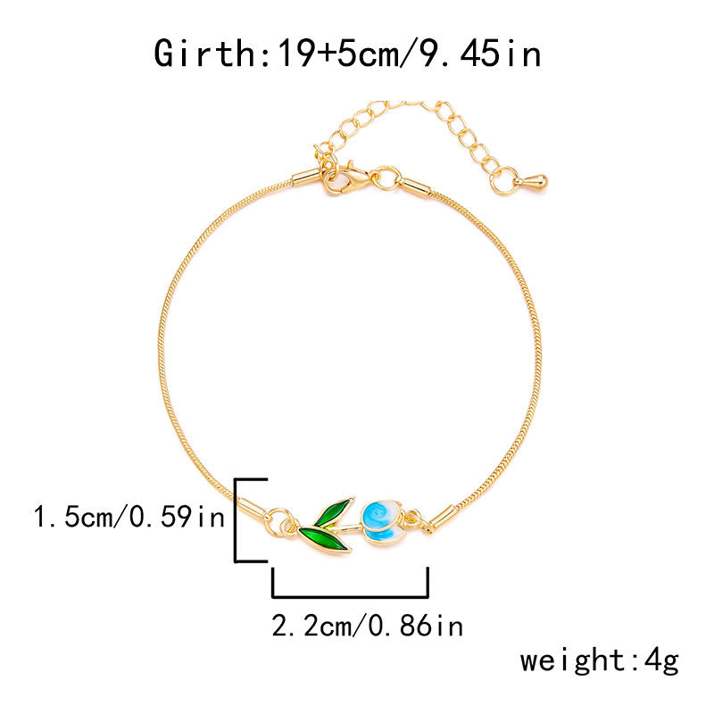 Wholesale tulip necklace bracelet anklet suit