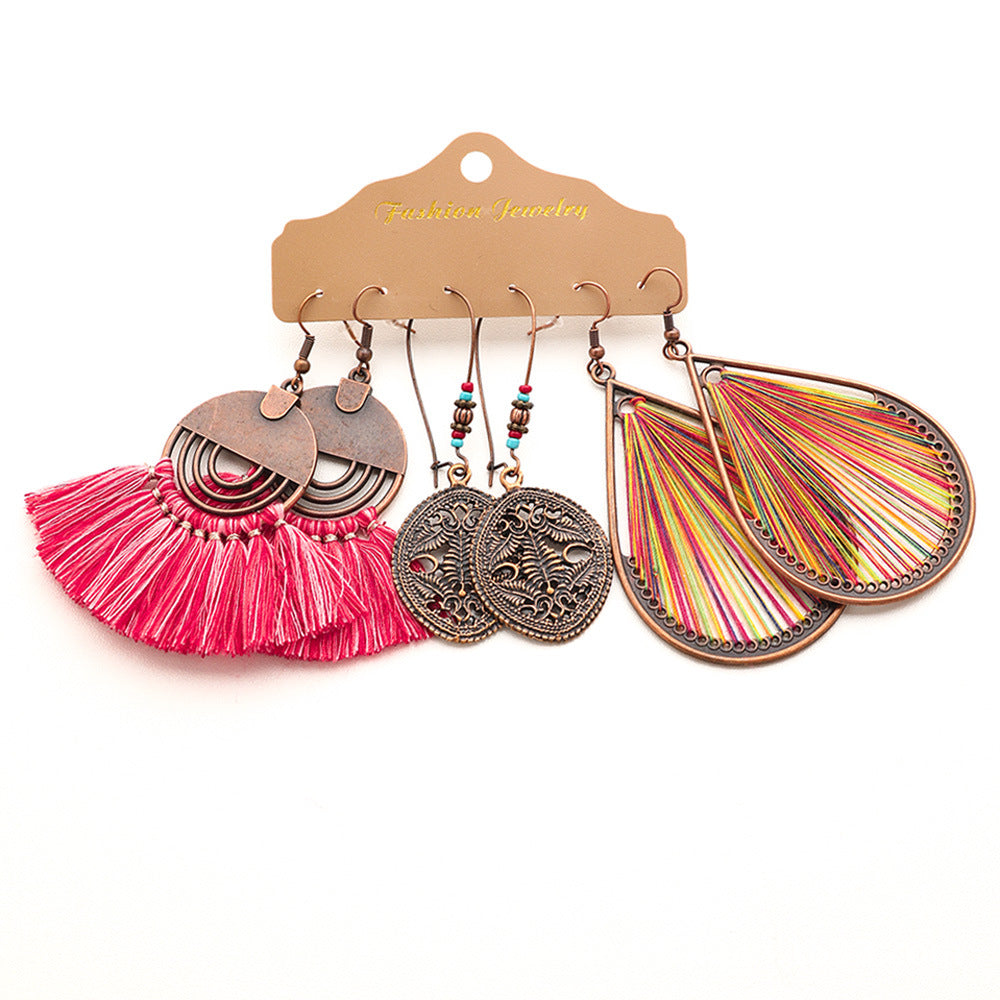 Wholesale Zinc Alloy Ethnic Style Hand woven Earrings Fashion Accessory Gift
