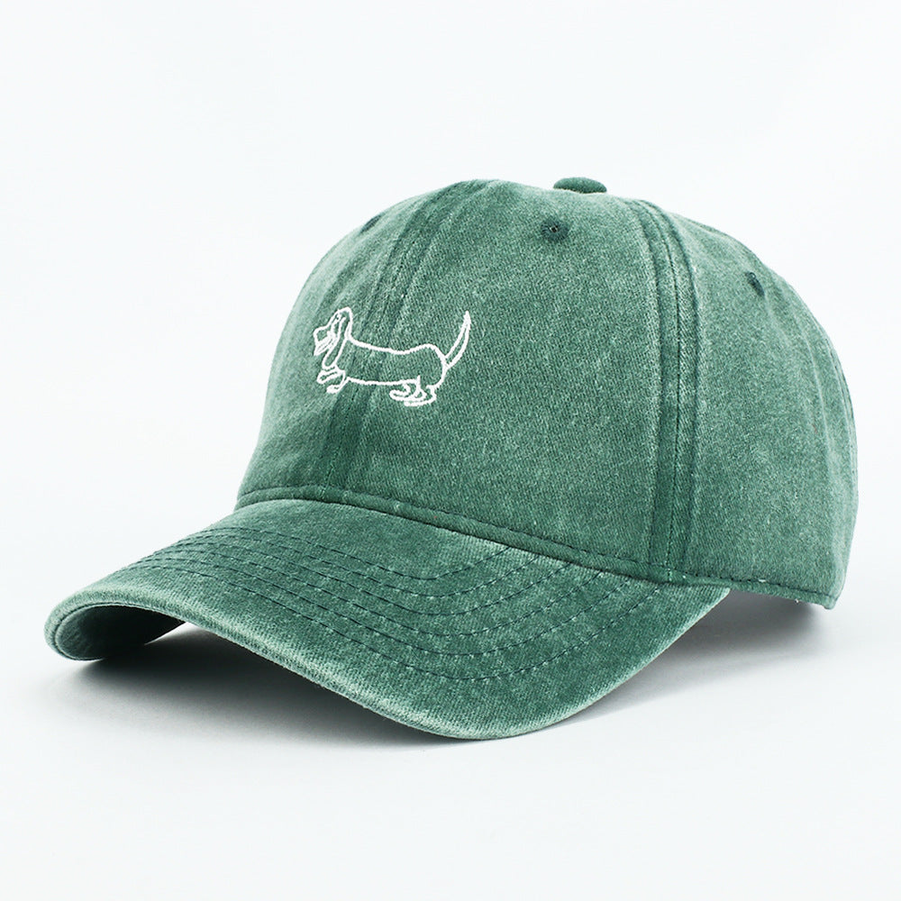 Wholesale Cartoon Funny Puppy Embroidery Vintage Washed Baseball Cap ACC-HT-RongZhao013