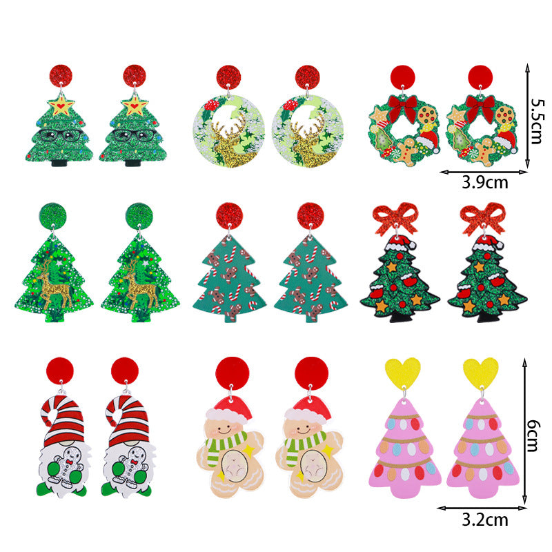 Wholesale New Year Christmas Tree  Acrylic Earrings