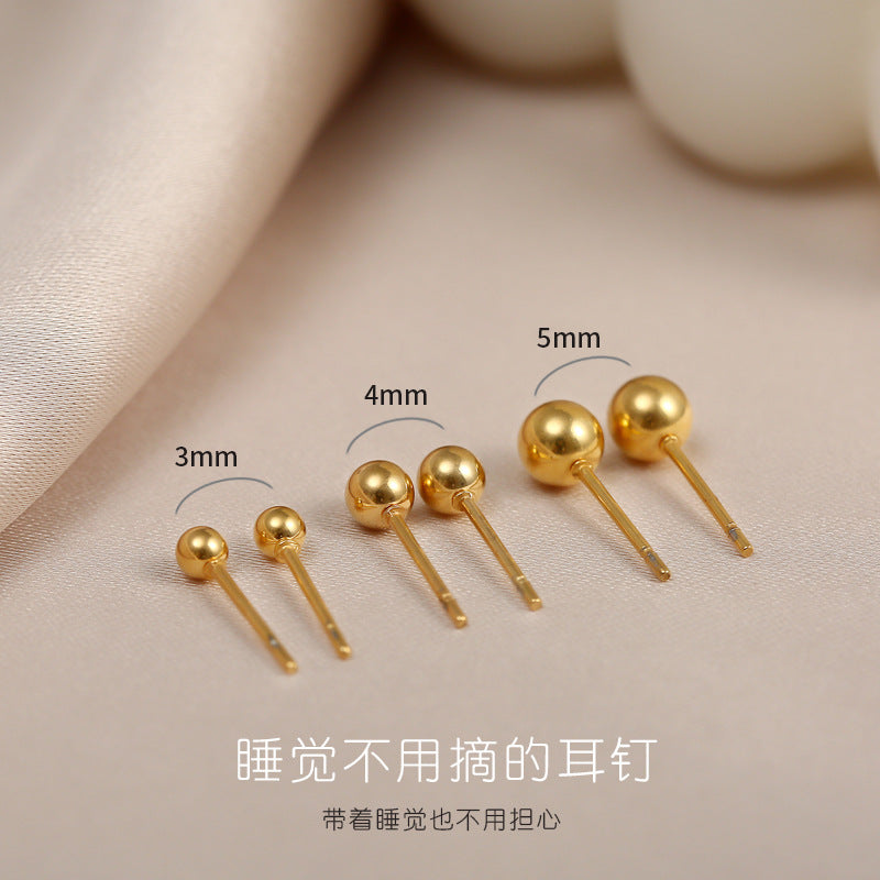 Wholesale Copper Electroplated Round Ball Earrings