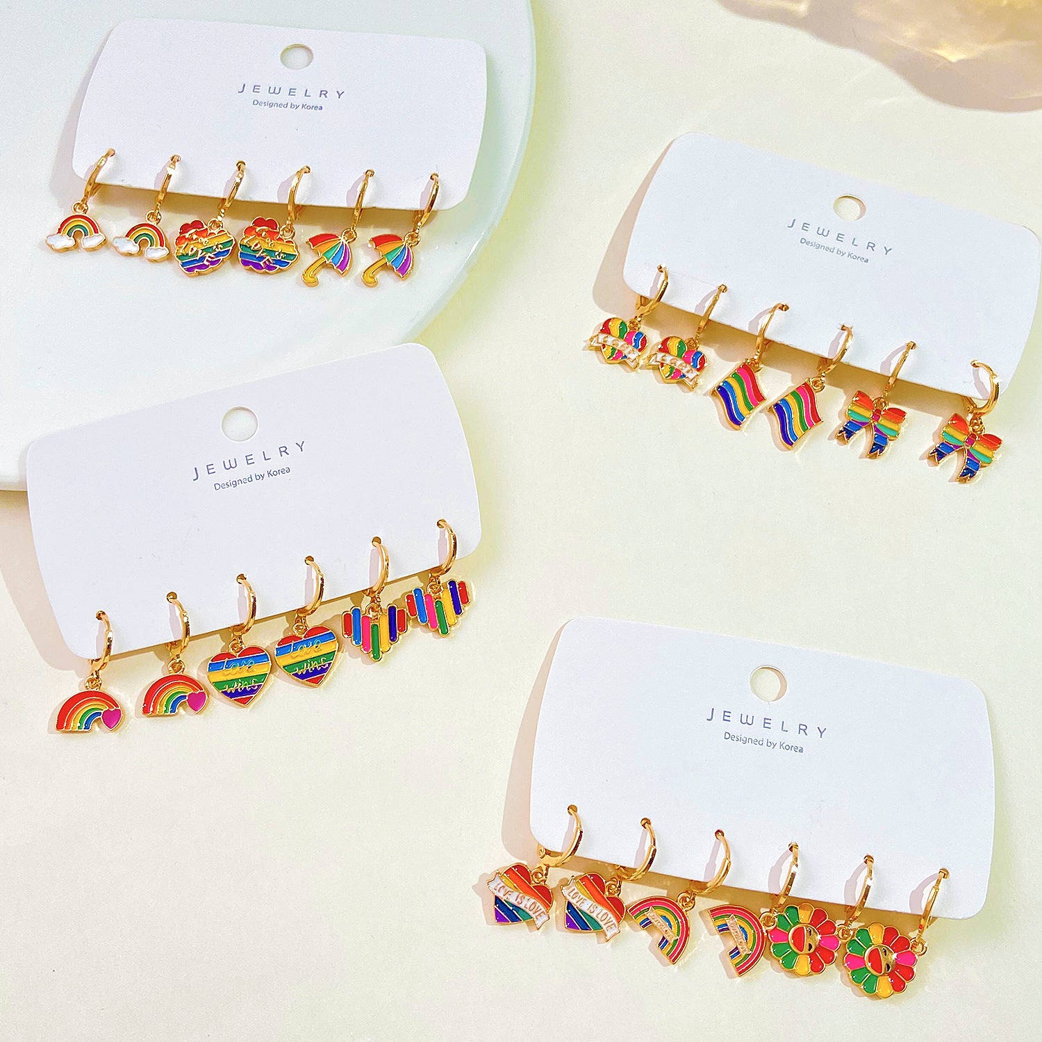 Wholesale Rainbow LGBT Earrings Set ACC-ES-QW002