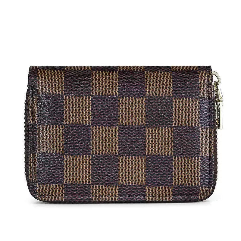 Wholesale Retro European American Card Wallet For Women Large Capacity With Plaid Coffee 9 Slots Chic Everyday Accessory Boutique Gift
