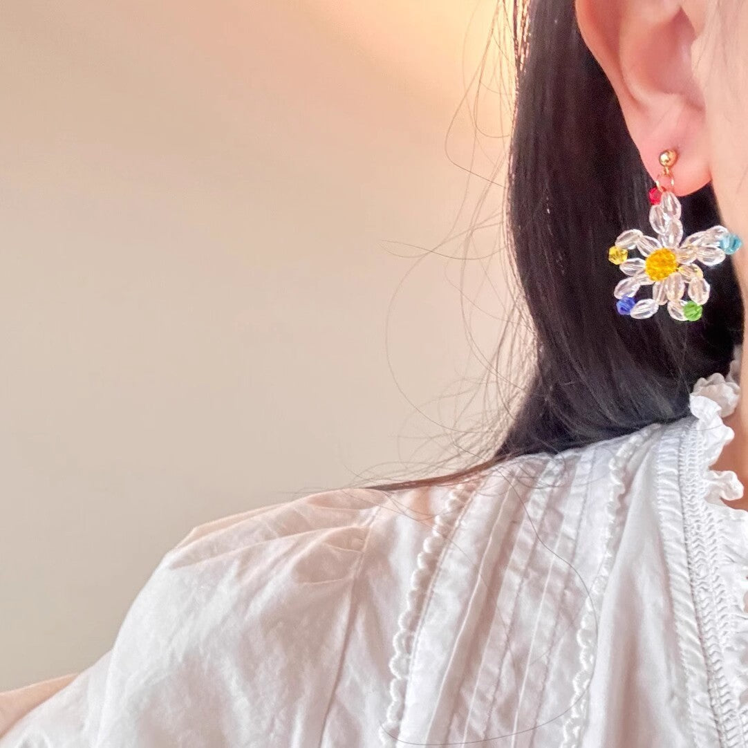 Wholesale Beaded Flower Earrings