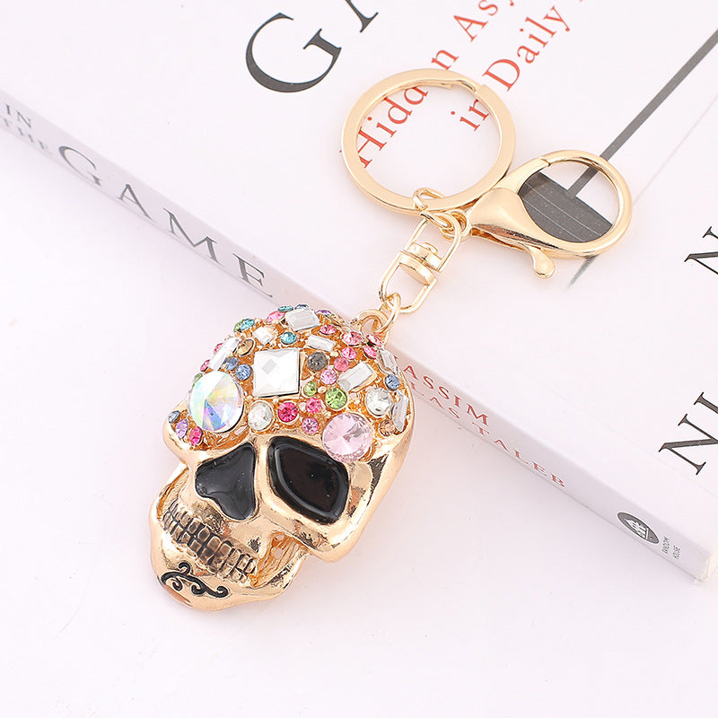Wholesale Colorful Skull Rhinestone Alloy Keychain ACC-KC-CH020