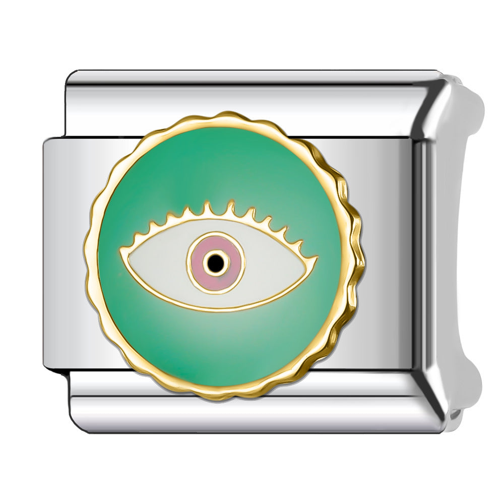 Wholesale Italian Charm Bracelet 9mm DIY Splicing Creative Eye Series Stainless Steel Composable Bracelet