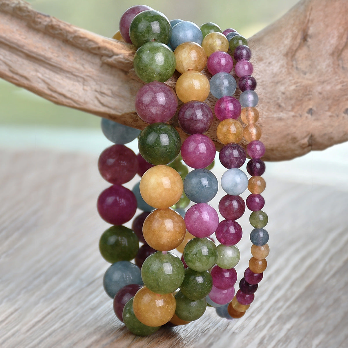 Wholesale New Chinese Style Natural Tourmaline Beaded Bracelet for Women,  Fashion Jewelry Accessory Gift