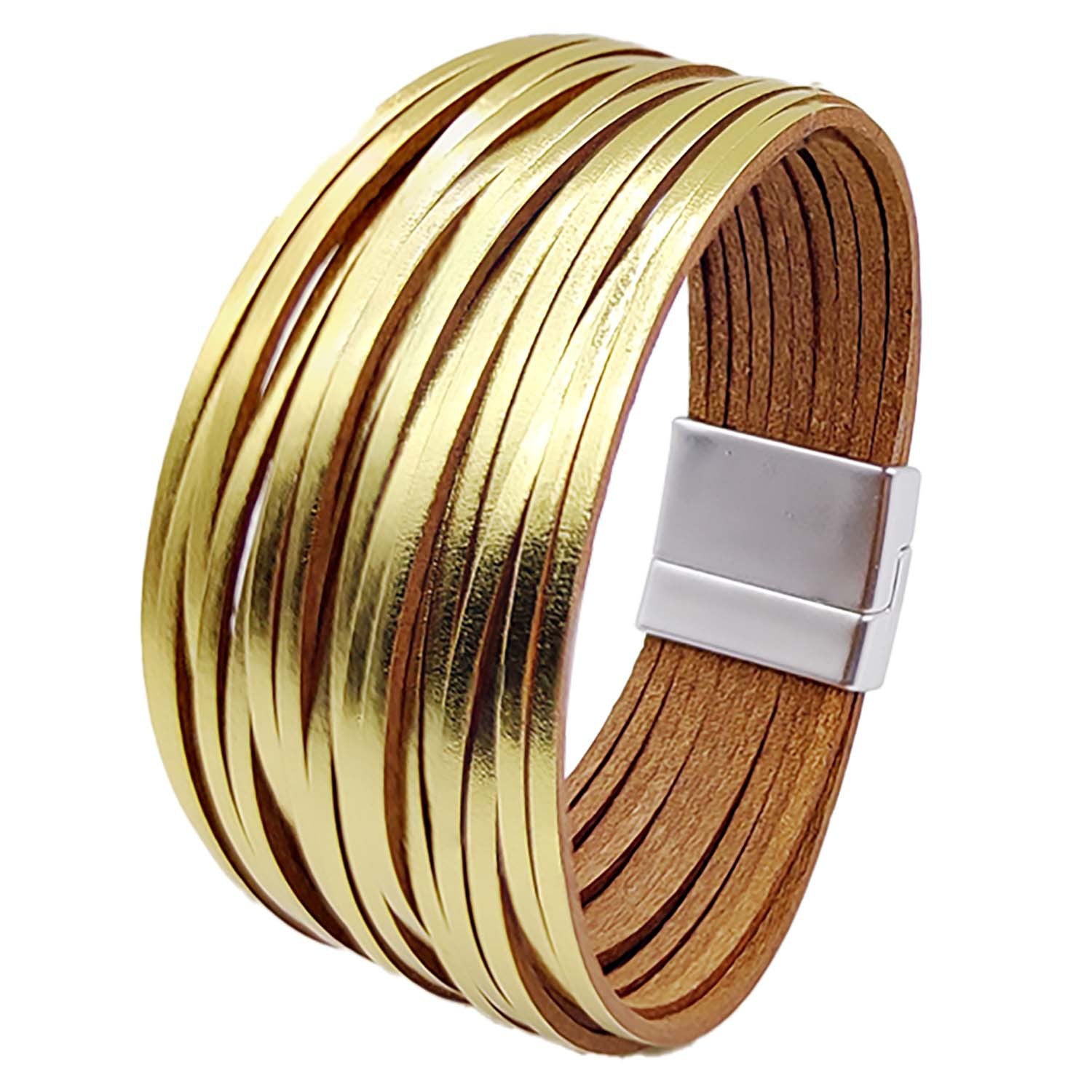 Wholesale Gradient Leather Cord Mixed Color Leather Bracelet ACC-BT-Shangy005