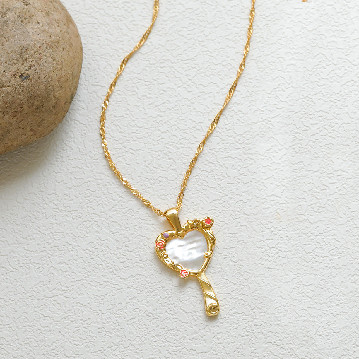 Wholesale Dopamine Girl -Style Magic Heart Copper-Plated Necklace