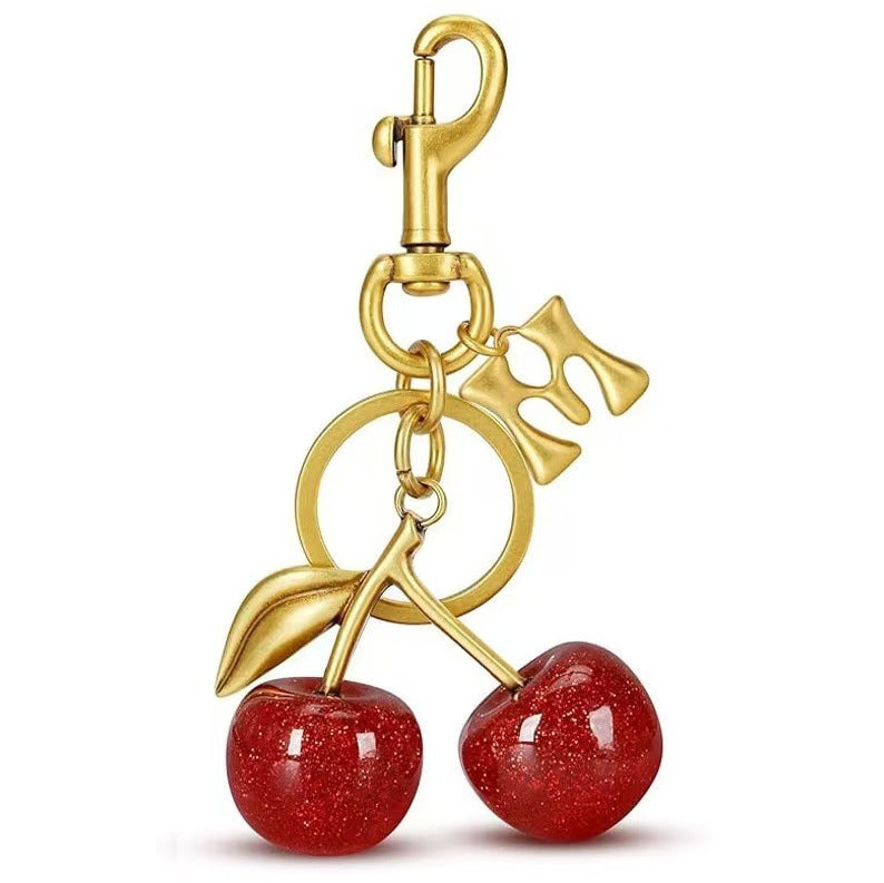 Wholesale Cherry Bag Charm Keychain Trendy Car Key Accessory Stylish Gift For Women Boutique Resale