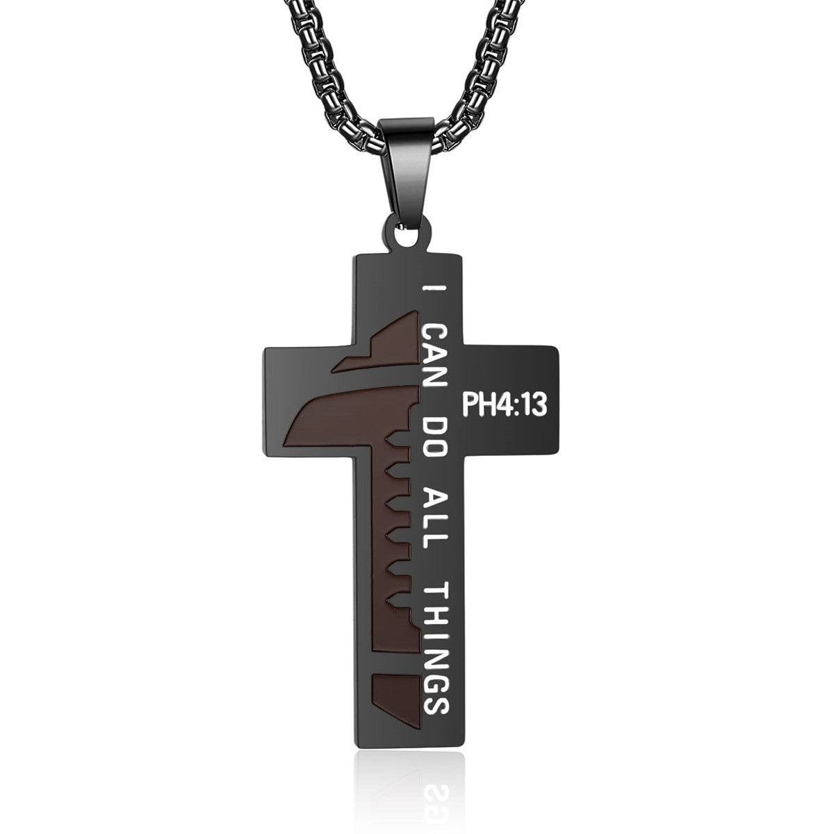Wholesale  Stainless Steel  Football Cross Drop Oil Pendant Necklace