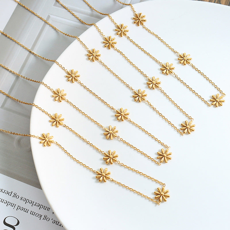 Wholesale Elegant  Design Titanium Steel Gold Plated Necklace Trendy Jewelry Accessory for Gift or Resale