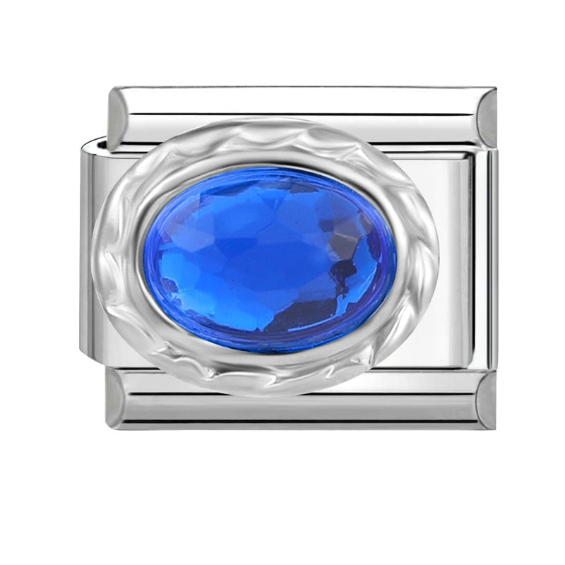 Wholesale 9mm Italian Charm Starter Bracelets DIY Imitation Gemstone Stainless Steel Composable Bracelet