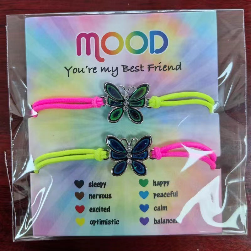 Wholesale Thermochromic Cartoon Pattern Elastic Bracelet Alloy Oil Drop Children' s Bracelet