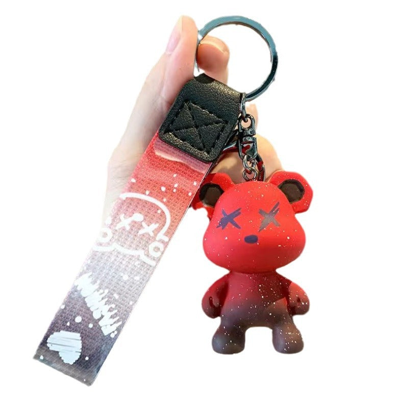 Wholesale Silicone Cartoon Bear Keychain Gradient Design Car Key Accessory Gift