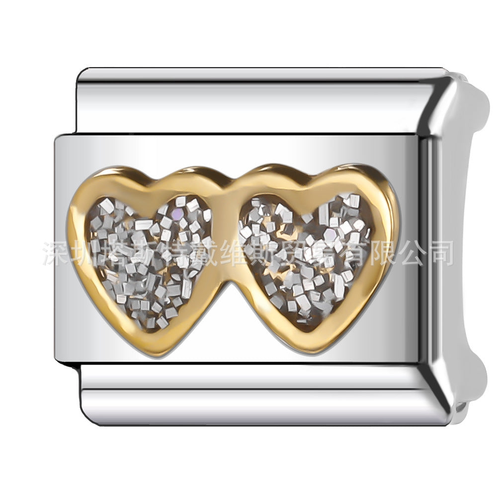 Wholesale  Italian Charm Bracelet 9mm DIY Single Section Creative Stainless Steel Composable Bracelet