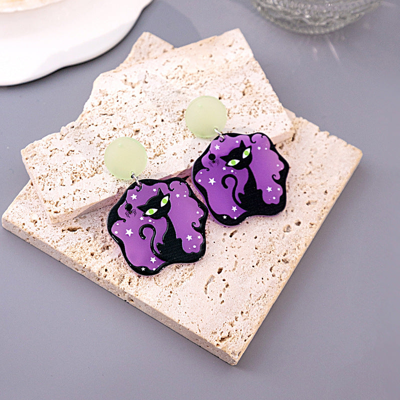 Wholesale Halloween Cartoon Ghost Acrylic Earrings ACC-ES-MDD044