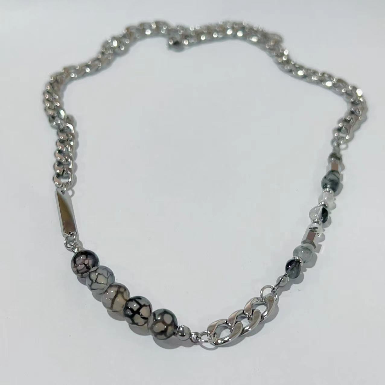 Wholesale Double Layer Splicing Necklace Titanium Steel Sweater Chain Long Necklace ACC-NE-NS003
