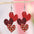 Wholesale  Valentine's Day Plaid Leopard Print Wave Dot Love Earrings