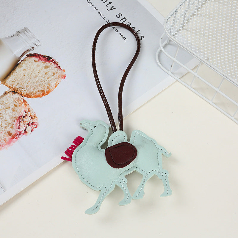 Wholesale Cute Pegasus Pendant PU Leather Camel Keychain