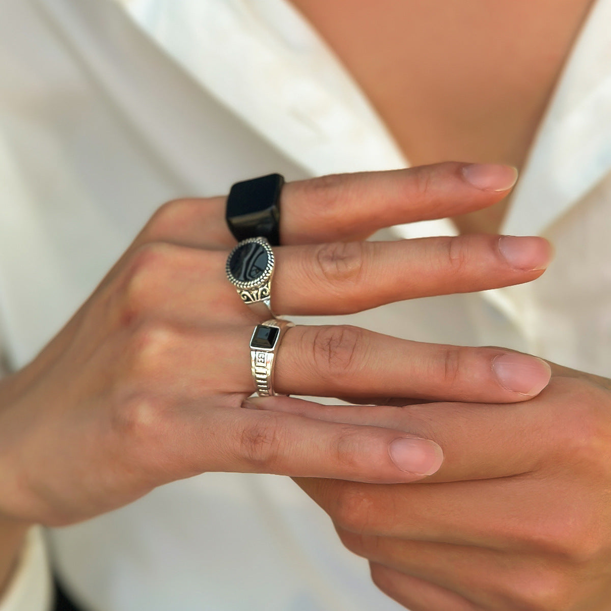 Wholesale Vintage Geometric Men' s Ring,  Alloy Electroplated Jewelry Accessory for Daily Wear
