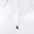 Wholesale Titanium steel pear-shaped water drop zircon 12th birthday stone birthstone necklace