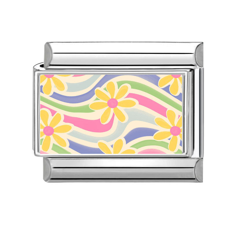 Wholesale 9mm Italian Charm Starter Bracelets DIY Flower Series Stainless Steel Composable Bracelet