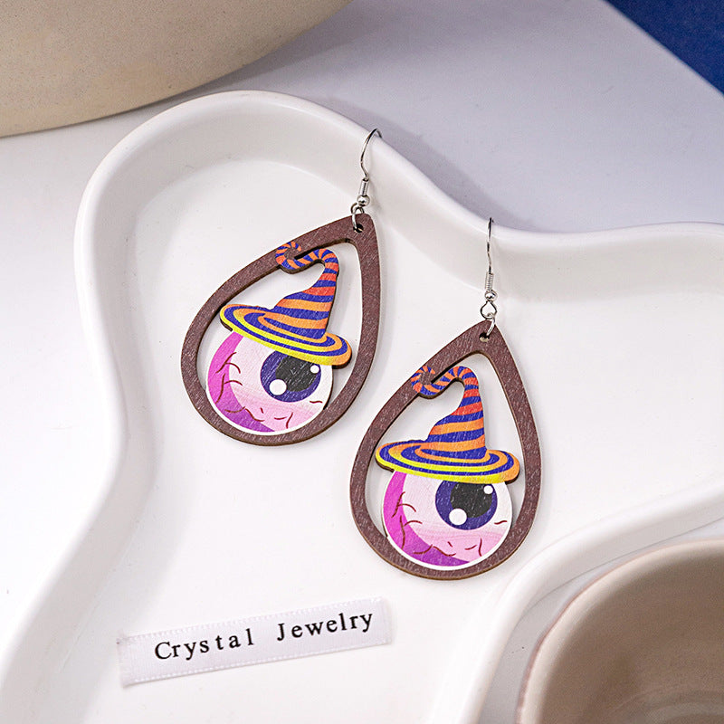 Wholesale   Wooden Pumpkin Earrings