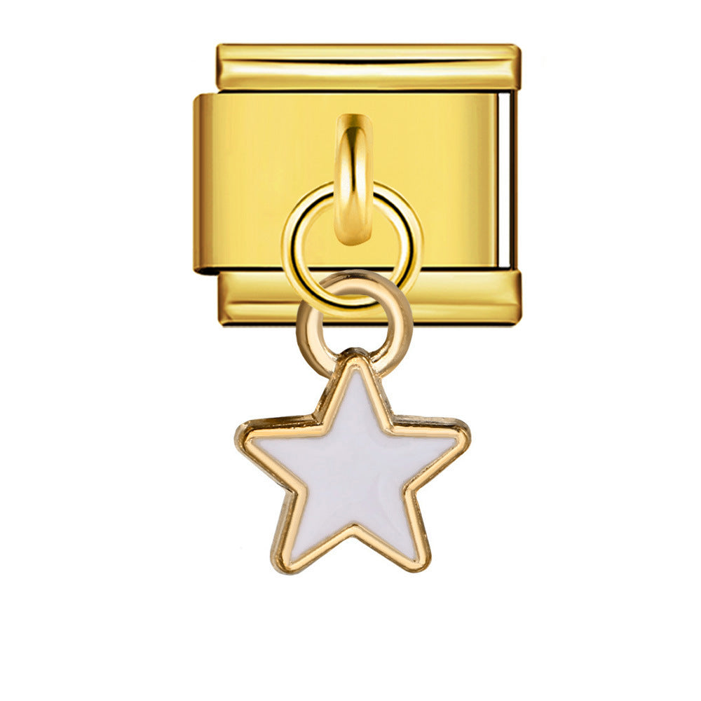 Wholesale  Italian Charm Bracelet 9mm DIY Star and Moon series  Creative Stainless Steel Composable Bracelet