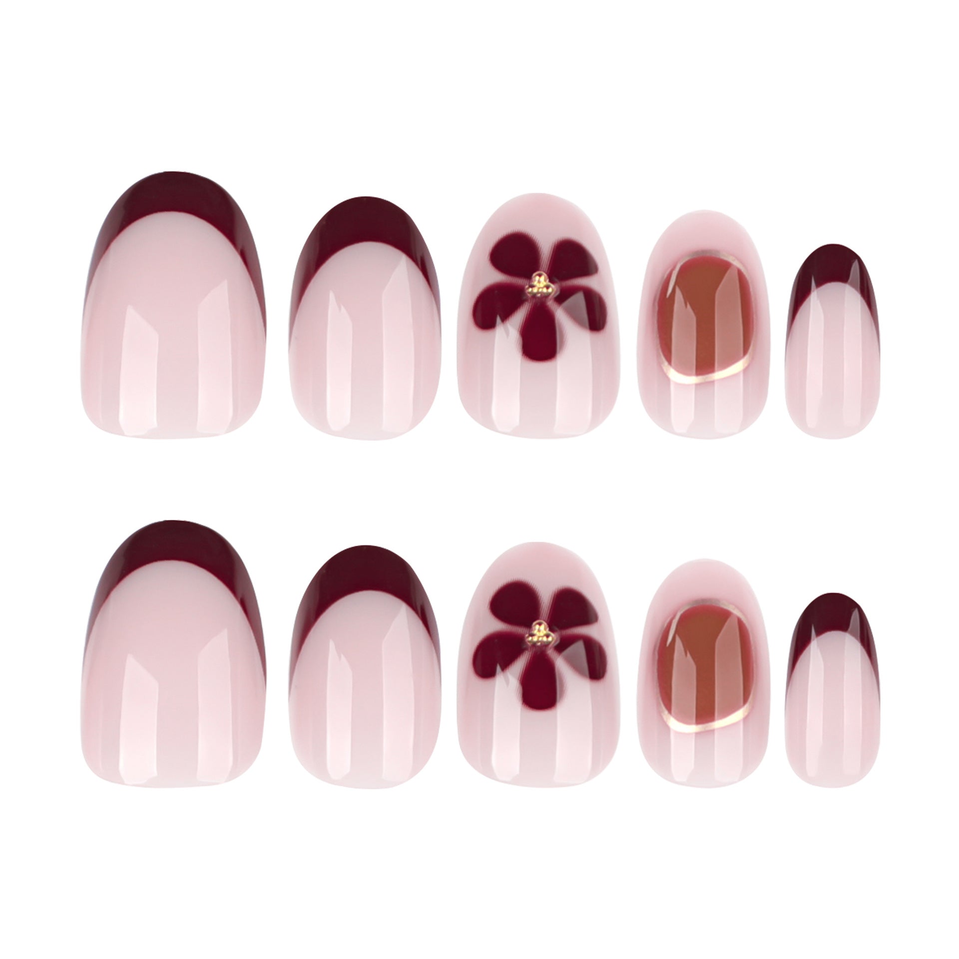 Wholesale 24 Pieces/box Gradient Flower Nails Kits Nail Stickers