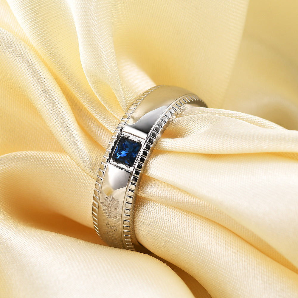 Wholesale 4mm gear titanium steel couple ring