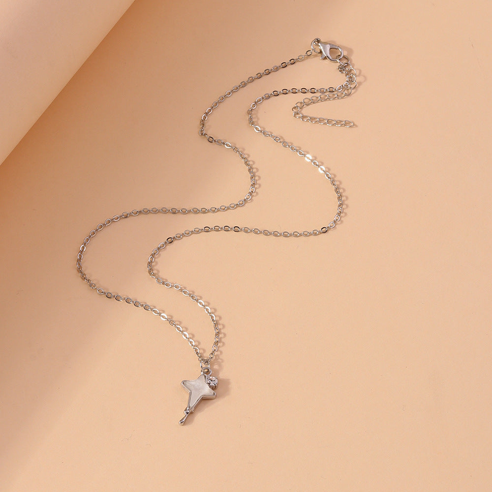 Wholesale fashion  star clavicle chain  light luxury four-pointed star necklace jewelry