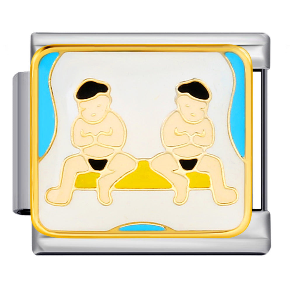 Wholesale Italian Charm Bracelet 9mm DIY Splicing Removable 12 Constellation Series Stainless Steel Composable Bracelet