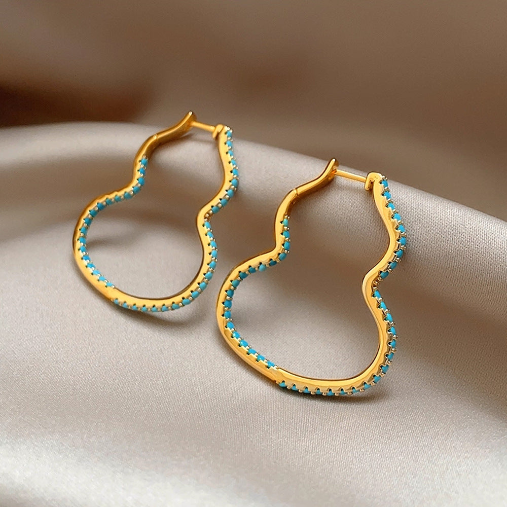 Wholesale Elegant  Sophisticated Four-Leaf Clover Turquoise Stud Earrings