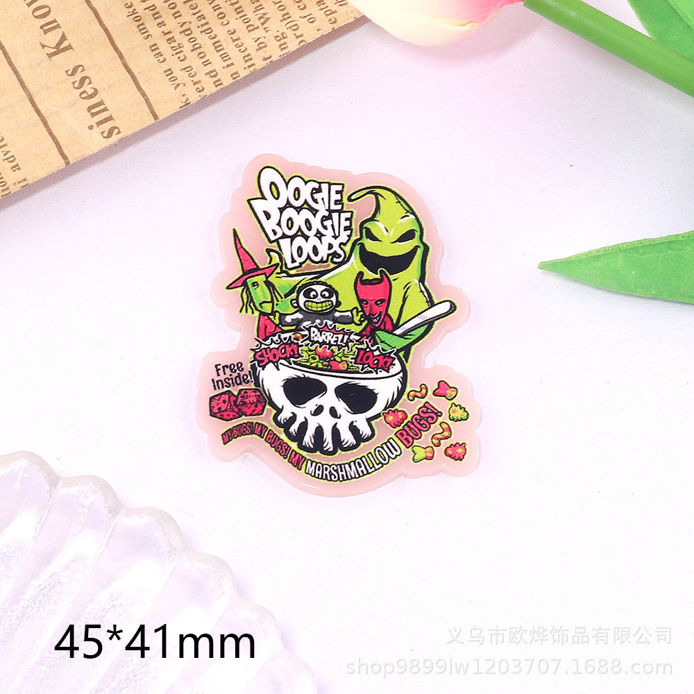 Wholesale 10pcs DIY Flatback Cartoon  Acrylic Flatback Badge Reels Retractable Keychain DIY Accessories