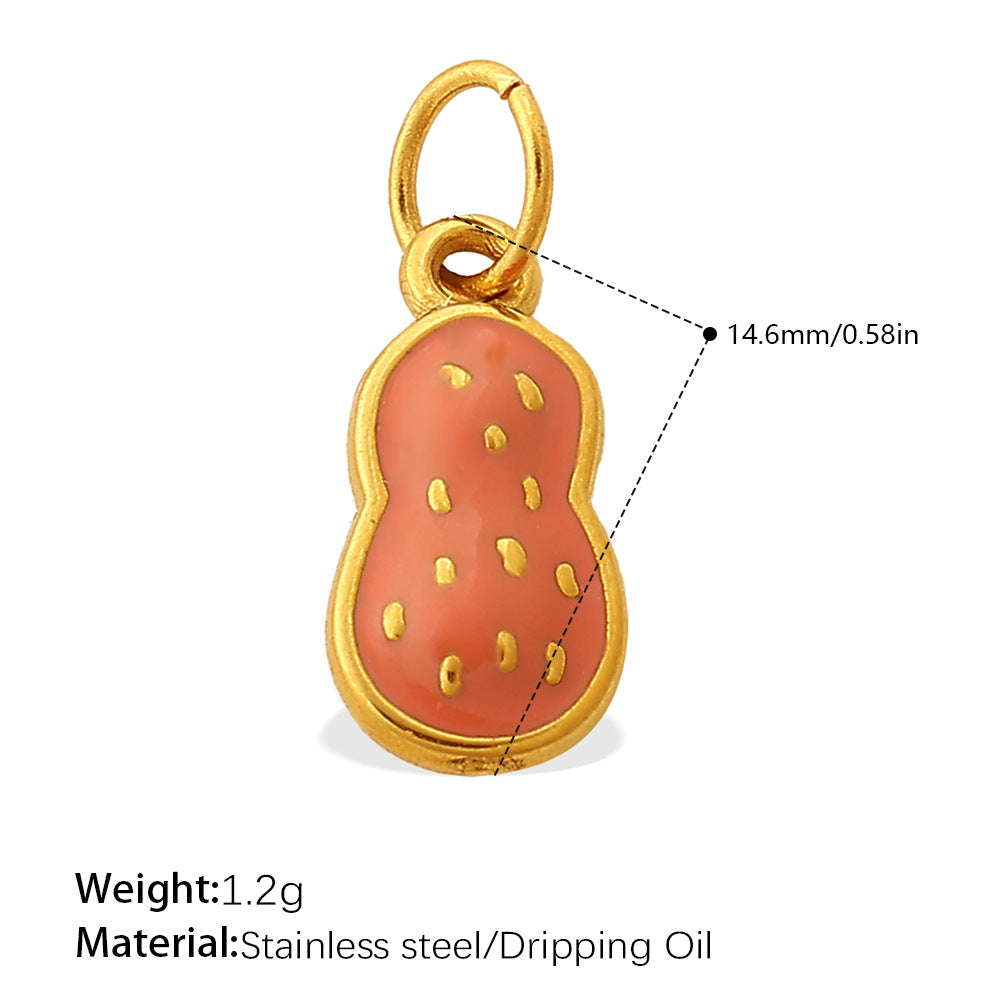 Wholesale  Food Series Ice Cream Donut Cake Titanium Steel Pendant DIY Necklace Bracelet Jewelry Accessories Cute