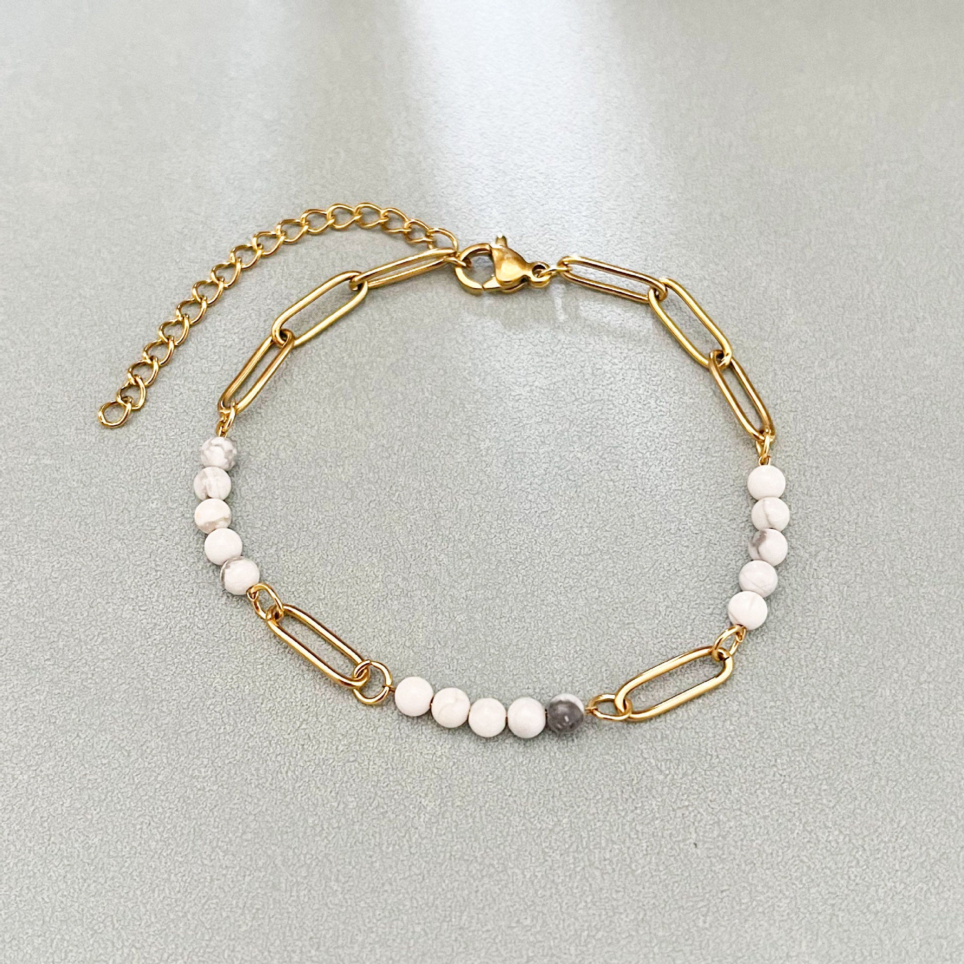 Wholesale Stainless Steel Natural Stone Beaded Bracelet